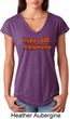 Happy Halloween with Pumpkin Ladies Tri Blend V-neck
