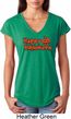 Happy Halloween with Pumpkin Ladies Tri Blend V-neck