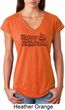 Happy Halloween with Pumpkin Ladies Tri Blend V-neck