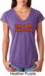 Happy Halloween with Pumpkin Ladies Tri Blend V-neck