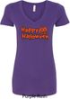 Happy Halloween with Pumpkin Ladies V-Neck