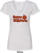 Happy Halloween with Pumpkin Ladies V-Neck