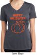 Happy Halloween with Pumpkin Sketch Ladies Dry Wicking V-neck