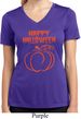 Happy Halloween with Pumpkin Sketch Ladies Dry Wicking V-neck