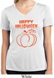 Happy Halloween with Pumpkin Sketch Ladies Dry Wicking V-neck