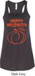 Happy Halloween with Pumpkin Sketch Ladies Flowy Racerback