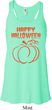 Happy Halloween with Pumpkin Sketch Ladies Flowy Racerback