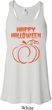Happy Halloween with Pumpkin Sketch Ladies Flowy Racerback