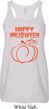 Happy Halloween with Pumpkin Sketch Ladies Flowy Racerback