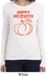 Happy Halloween with Pumpkin Sketch Ladies Long Sleeve
