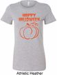 Happy Halloween with Pumpkin Sketch Ladies Longer Length Tee