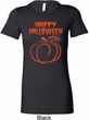 Happy Halloween with Pumpkin Sketch Ladies Longer Length Tee