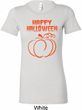 Happy Halloween with Pumpkin Sketch Ladies Longer Length Tee