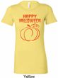 Happy Halloween with Pumpkin Sketch Ladies Longer Length Tee