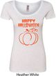 Happy Halloween with Pumpkin Sketch Ladies Scoop Neck