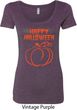 Happy Halloween with Pumpkin Sketch Ladies Scoop Neck
