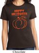 Happy Halloween with Pumpkin Sketch Ladies T-shirt