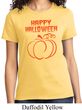 Happy Halloween with Pumpkin Sketch Ladies T-shirt