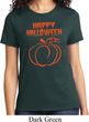 Happy Halloween with Pumpkin Sketch Ladies T-shirt