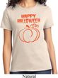 Happy Halloween with Pumpkin Sketch Ladies T-shirt