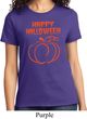 Happy Halloween with Pumpkin Sketch Ladies T-shirt
