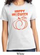 Happy Halloween with Pumpkin Sketch Ladies T-shirt