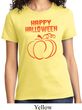 Happy Halloween with Pumpkin Sketch Ladies T-shirt