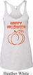 Happy Halloween with Pumpkin Sketch Ladies Tri Blend Racerback