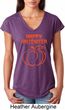Happy Halloween with Pumpkin Sketch Ladies Tri Blend V-neck