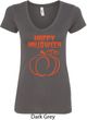 Happy Halloween with Pumpkin Sketch Ladies V-Neck