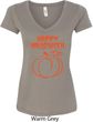 Happy Halloween with Pumpkin Sketch Ladies V-Neck