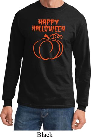 Happy Halloween with Pumpkin Sketch Long Sleeve