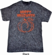 Happy Halloween with Pumpkin Sketch Mineral Tie Dye T-shirt