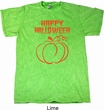 Happy Halloween with Pumpkin Sketch Mineral Tie Dye T-shirt