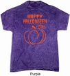 Happy Halloween with Pumpkin Sketch Mineral Tie Dye T-shirt