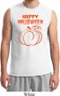 Happy Halloween with Pumpkin Sketch Muscle Shirt