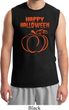 Happy Halloween with Pumpkin Sketch Muscle Shirt
