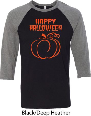 Happy Halloween with Pumpkin Sketch Raglan