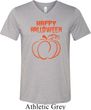 Happy Halloween with Pumpkin Sketch Tri Blend V-neck
