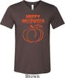 Happy Halloween with Pumpkin Sketch Tri Blend V-neck