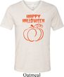 Happy Halloween with Pumpkin Sketch Tri Blend V-neck