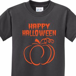 Happy Halloween with Pumpkin Sketch Youth T-shirt