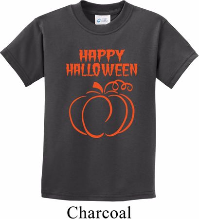 Happy Halloween with Pumpkin Sketch Youth T-shirt