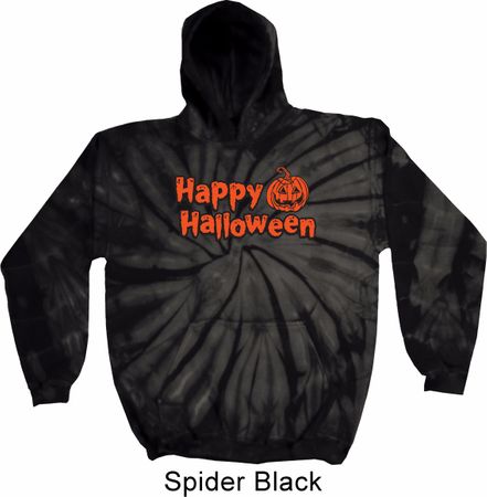 Happy Halloween with Pumpkin Tie Dye Hoodie