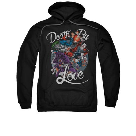 Harley Quinn Hoodie Death By Love Black Sweatshirt Hoody