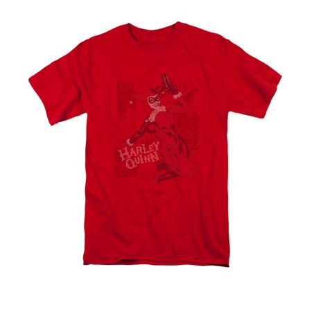 Harley Quinn Shirt Faded Sketch Red T-Shirt