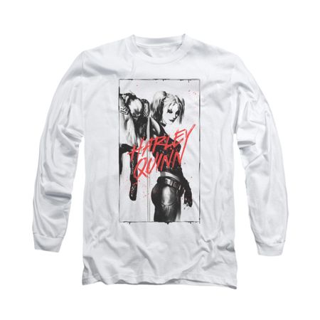 Harley Quinn Shirt Inked Long Sleeve White Tee T-Shirt