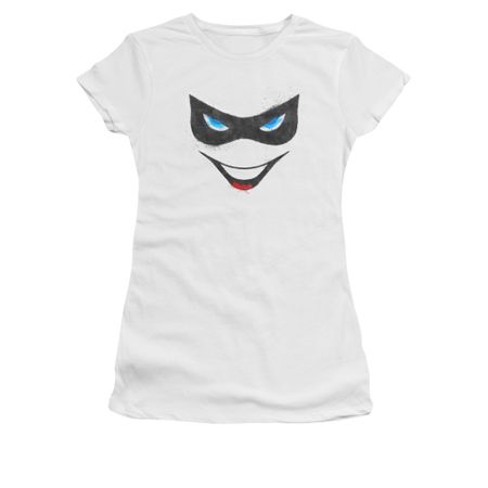 Harley Quinn Shirt Juniors Mask White T-Shirt