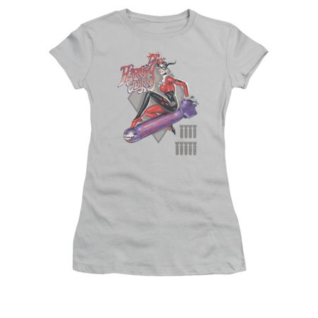 Harley Quinn Shirt Juniors The Bomb Silver T-Shirt