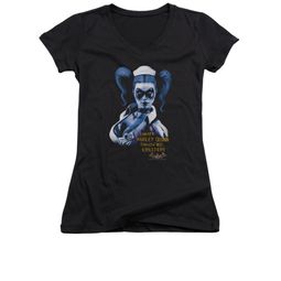 Harley Quinn Shirt Juniors V Neck Inmate Black T-Shirt Harley Quinn Shirt Juniors V Neck Inmate Black T-Shirt